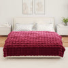 Tekoturkki Jäniksen Peitto Bordeaux punainen 150 x 220 cm