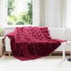 Tekoturkki Jäniksen Peitto 4 pcs Bordeaux punainen 220 x 240 cm