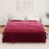 Tekoturkki Jäniksen Peitto 4 pcs Bordeaux punainen 220 x 240 cm