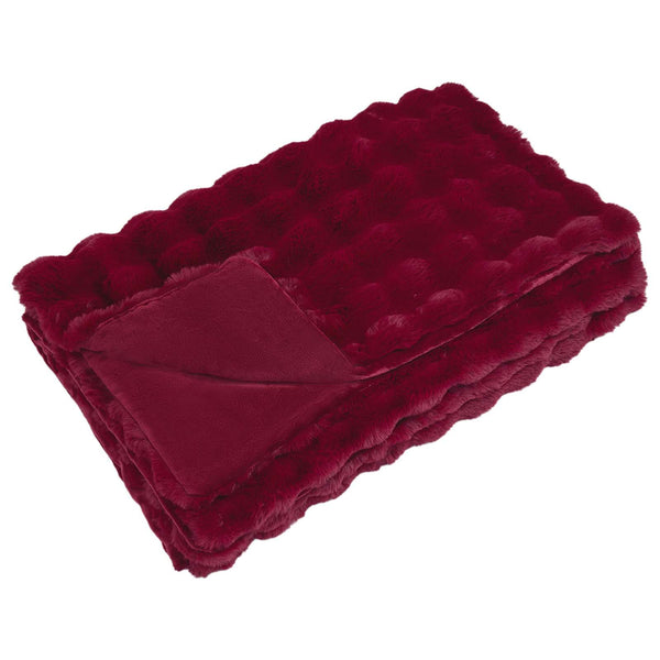Tekoturkki Jäniksen Peitto 4 pcs Bordeaux punainen 220 x 240 cm
