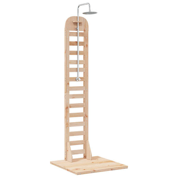 Ulko-suihku 223 cm Täysi mänty ja ruostumaton teräs