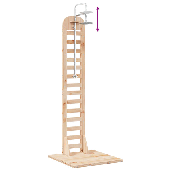 Ulko-suihku 223 cm Täysi mänty ja ruostumaton teräs