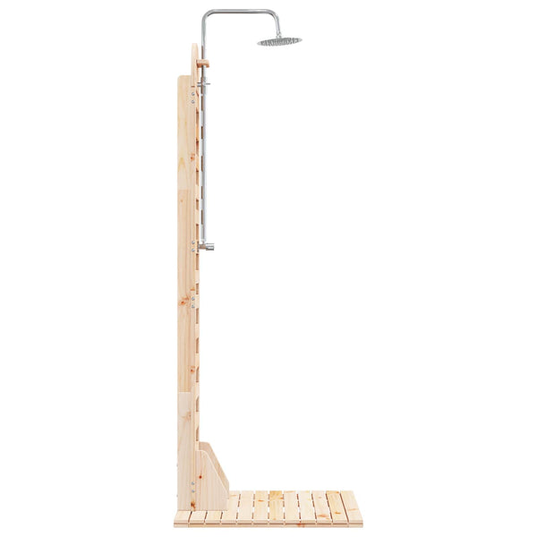 Ulko-suihku 223 cm Täysi mänty ja ruostumaton teräs