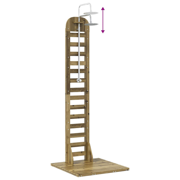 Ulko-suihku 223 cm Imprägnöity mänty ja ruostumaton teräs