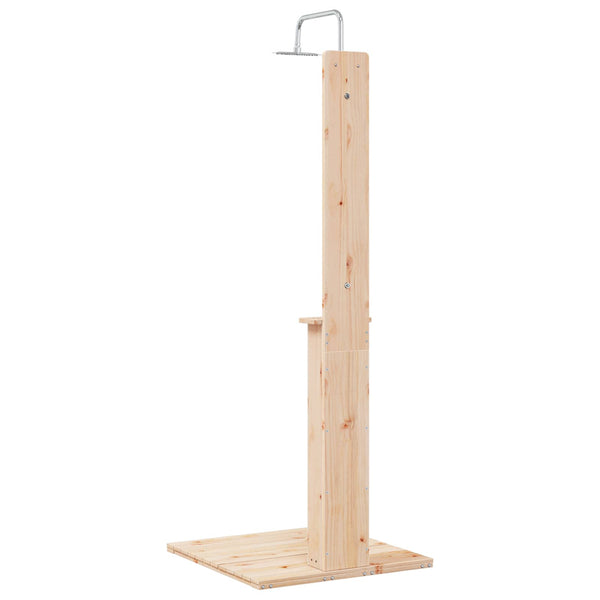 Ulko-suihku 206 cm Täysi mänty ja ruostumaton teräs