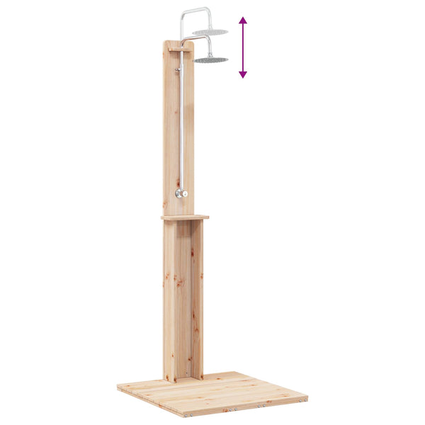 Ulko-suihku 206 cm Täysi mänty ja ruostumaton teräs