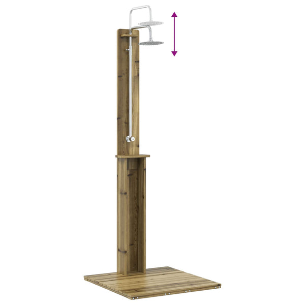 Ulko-suihku 206 cm Imprägnöity mänty ja ruostumaton teräs