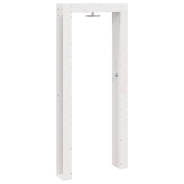 Ulko-suihku 226 cm Täysi mänty ja ruostumaton teräs valkoinen