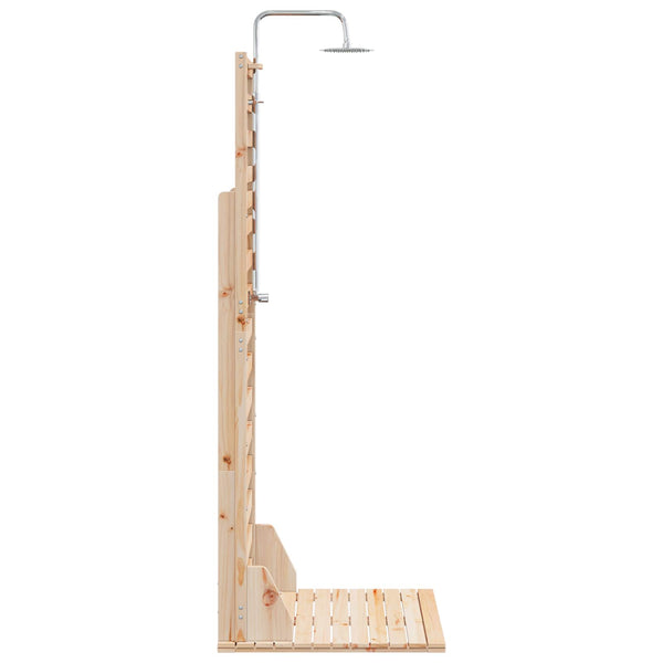 Ulko-suihku 225 cm Täysi mänty ja ruostumaton teräs