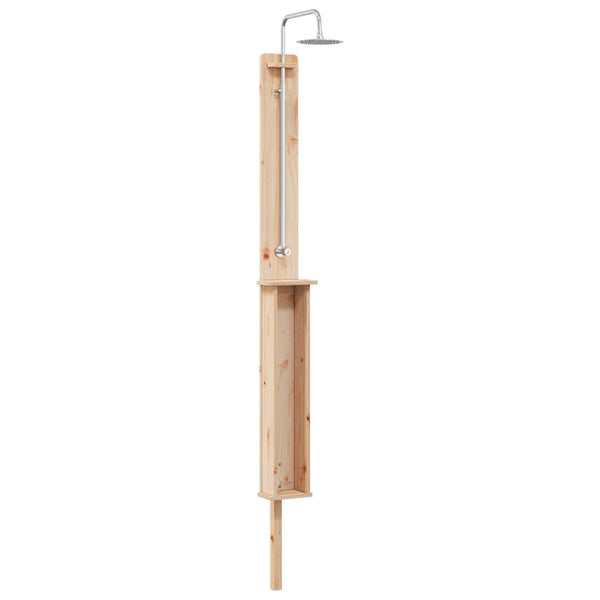 Ulko-suihku 246 cm Täysi mänty ja ruostumaton teräs