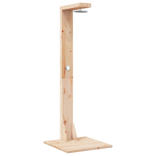 Ulko-suihku 210 cm Täysi mänty ja ruostumaton teräs