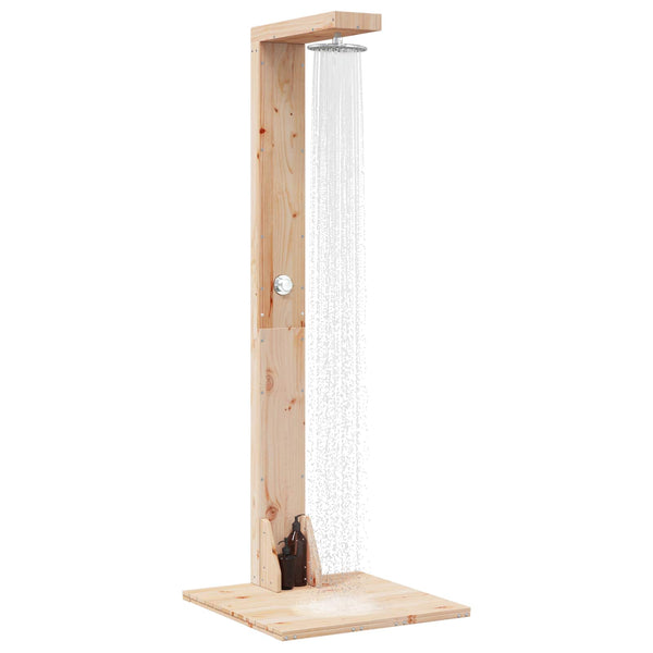 Ulko-suihku 210 cm Täysi mänty ja ruostumaton teräs