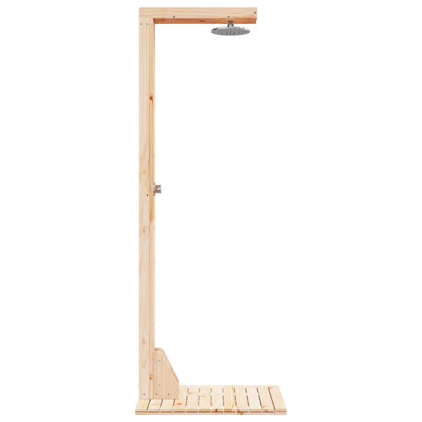 Ulko-suihku 210 cm Täysi mänty ja ruostumaton teräs