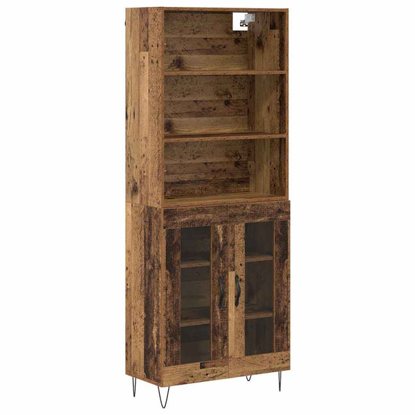 Korkea kaappi 180 cm 69,5 x 34 cm Tekninen puu Vanha puu