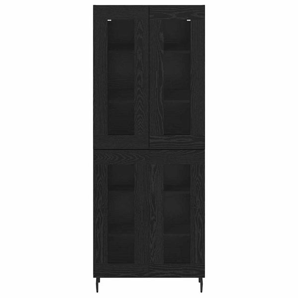 2 pcs korkea kaappi, Musta tammi. Rakenteena puu ja lasia