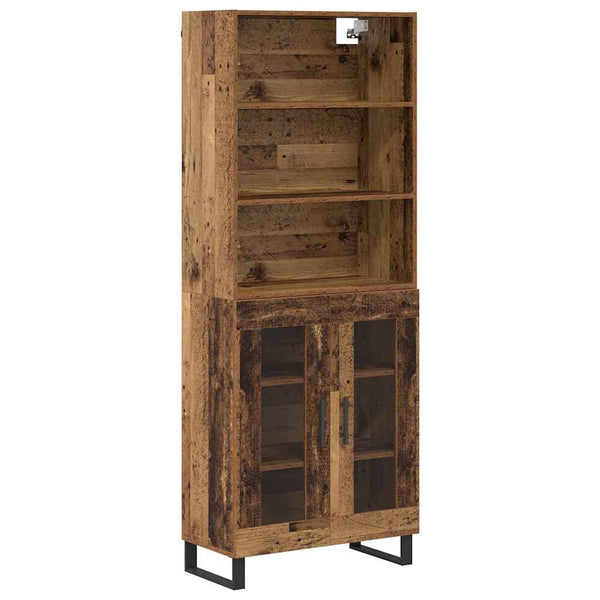 Vanha puu Tekninen puu 69,5 x 34 x 180 cm korkea kaappi
