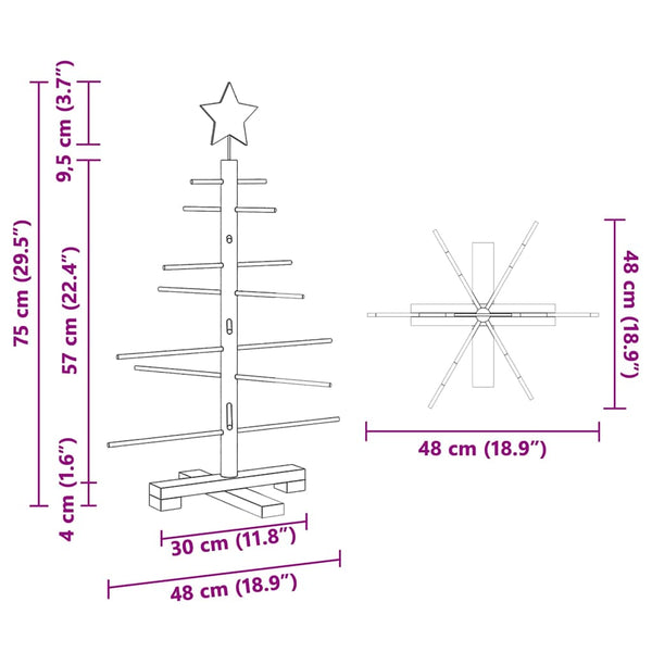 Puinen Joulukuusi Ruskea 75 cm Bambu