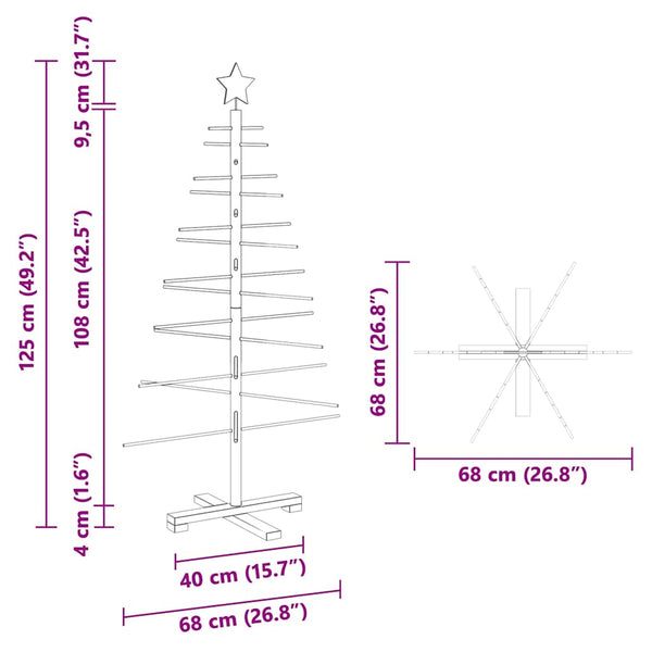 Puinen Joulukuusi Ruskea 125 cm Bambu
