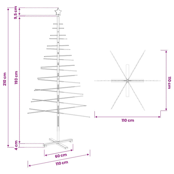 Puinen Joulukuusi Ruskea 210 cm Bambu