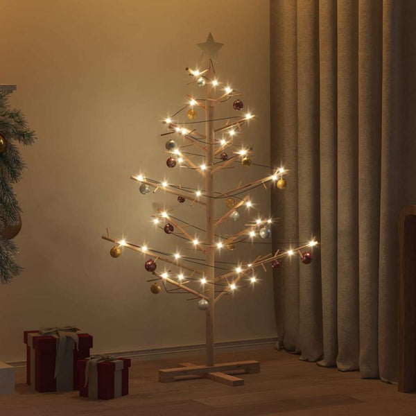 Puinen Joulukuusi Luonnollinen 125 cm Täyspuinen mänty