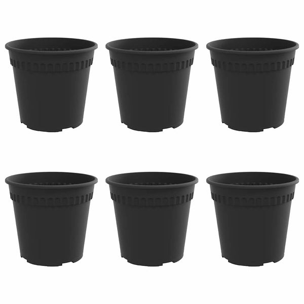 Pyöreä kukkaruukku 6 kpl Musta Ø 19 x 16,5 cm Muovi