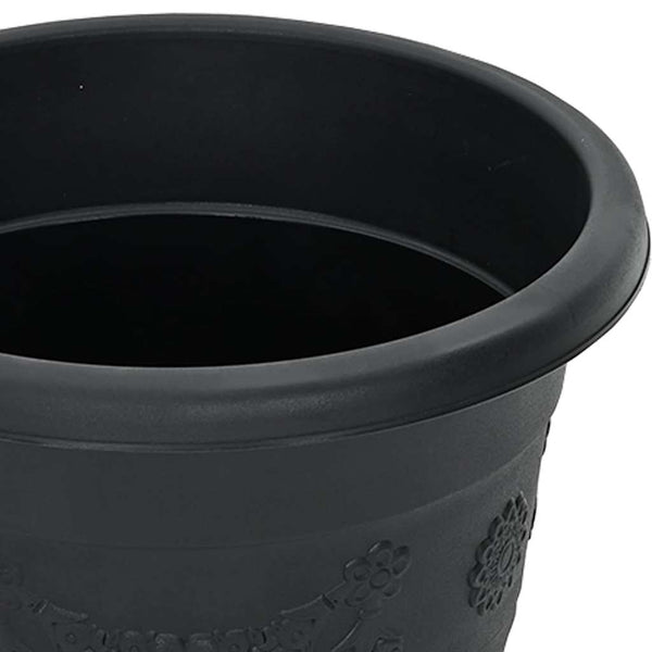 Pyöreä kukkaruukku 24 kpl Musta Ø 30 x 25 cm Muovi