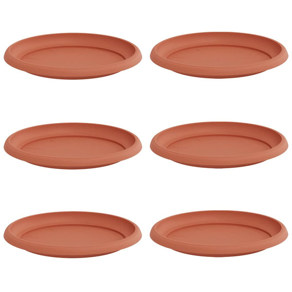 Pyöreä kukkatarjotin 6 kpl Tiilenpunainen Ø 23,5 x 2,5 cm Muovi