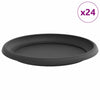 Pyöreä kukkatarjotin 24 kpl Musta Ø 23,5 x 2,5 cm Muovi
