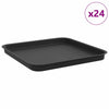 Neliömainen Kukka-alusta 24 kpl Musta 32 x 32 x 2,5 cm Muovi