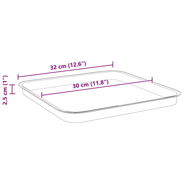 Neliömainen Kukka-alusta 24 kpl Musta 32 x 32 x 2,5 cm Muovi