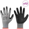 Työhanskat 12 kpl Harmaa ja musta 7 / S Polyesteri