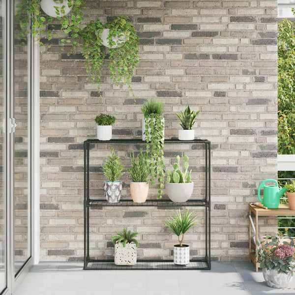 3-tason kasviteline Musta 100 x 32 x 102 cm Teräs