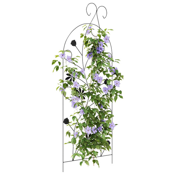 Puutarha-aita 3 kpl Musta 112 x 39,5 cm Teräs