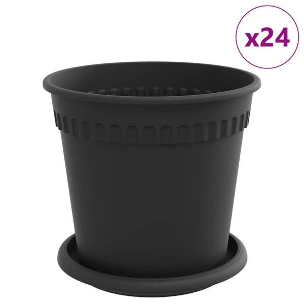 Kasviruukut 24 kpl Musta Muovi