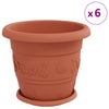 Kasviruukut 24 kpl Tiilenpunainen Ø 30 x 25 cm Muovi