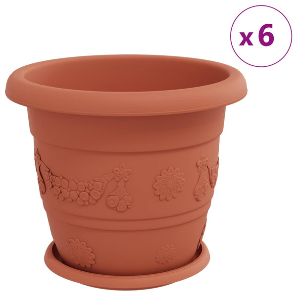 Kasviruukut 24 kpl Tiilenpunainen Ø 30 x 25 cm Muovi