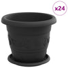 Kasviruukut 24 kpl Musta Ø 22 x 18 cm Muovi
