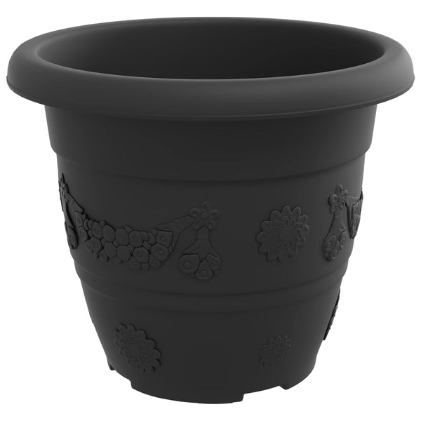 Kasviruukut 24 kpl Musta Ø 22 x 18 cm Muovi
