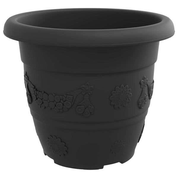 Kasviruukut 24 kpl Musta Ø 30 x 25 cm Muovi
