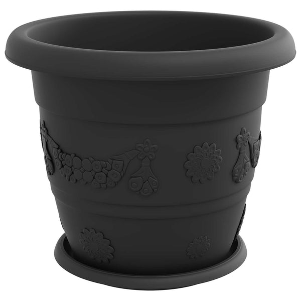 Kasviruukut 24 kpl Musta Ø 34 x 28 cm Muovi