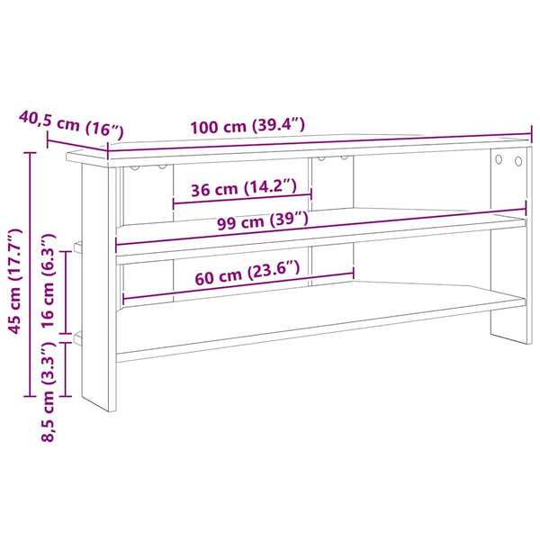 KulmaTV-kaappi Musta 102x40,5x45cm Tekninen puu