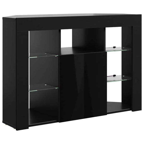Kulma LED TV -kaappi 100x40x68cm Musta Tekninen puu