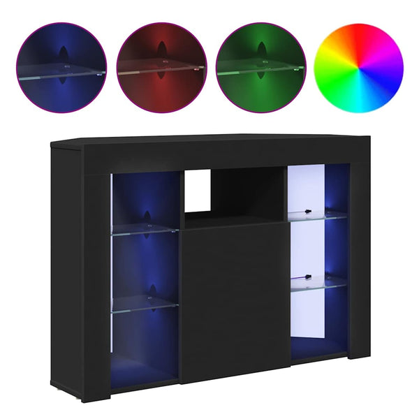 Kulma LED TV -kaappi Musta 101 x 40 x 68 cm Tekninen puu