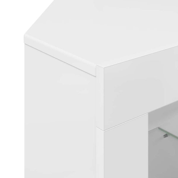 Kulma Valkoinen LED TV -kaappi Korkean kiillon kanssa