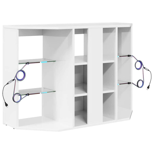 Kulma Valkoinen LED TV -kaappi Korkean kiillon kanssa