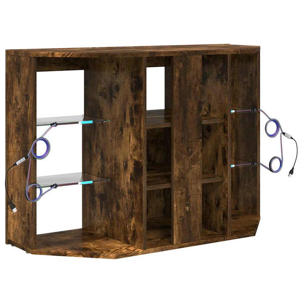 Kulma LED TV -kaappi Savupähkinä 105 x 40 x 68 cm Tekninen puu