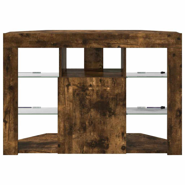 Kulma LED TV -kaappi Savupähkinä 105 x 40 x 68 cm Tekninen puu