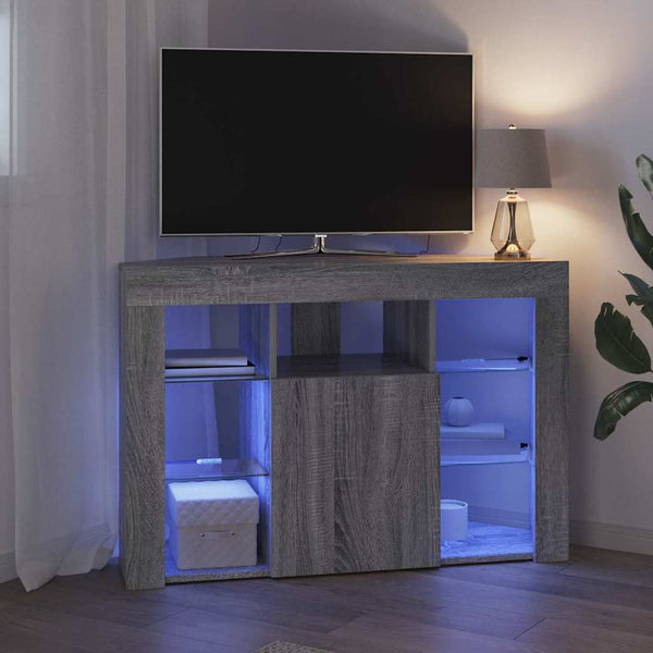 Kulma LED TV -kaappi Harmaa Sonoma 106 x 40 x 68 cm