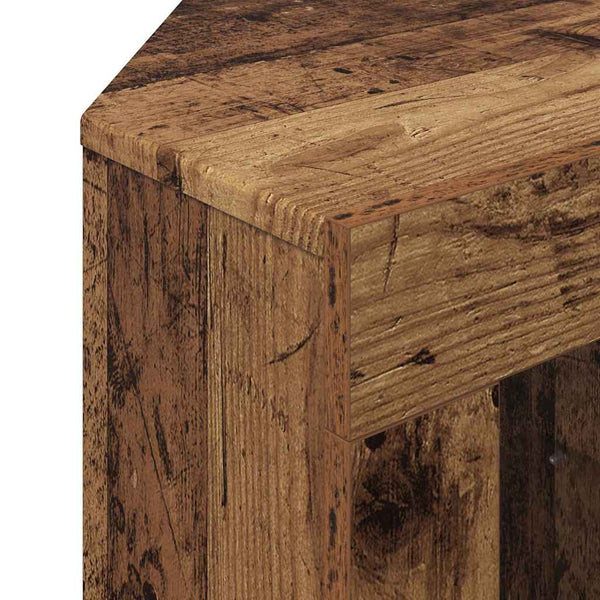 Kulma LED TV -kaappi Vanha Puu 107 x 40 x 68 cm Tekninen puu