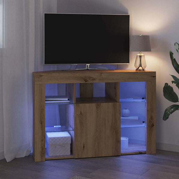 Kulma LED TV -kaappi 100x40x68cm Artisan tammi Tekninen puu